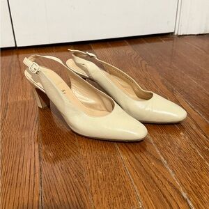 Bruno Magli Cream Slingback Heels